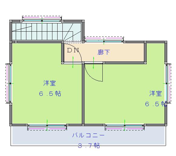 防府市奈美間取り2階